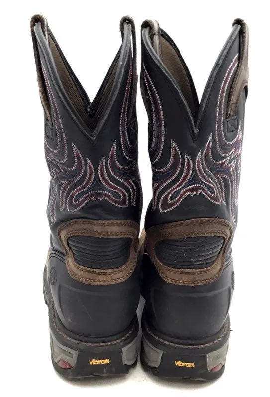 Justin Boots Men's Brown Leather Work Western Boots - Size 9EE