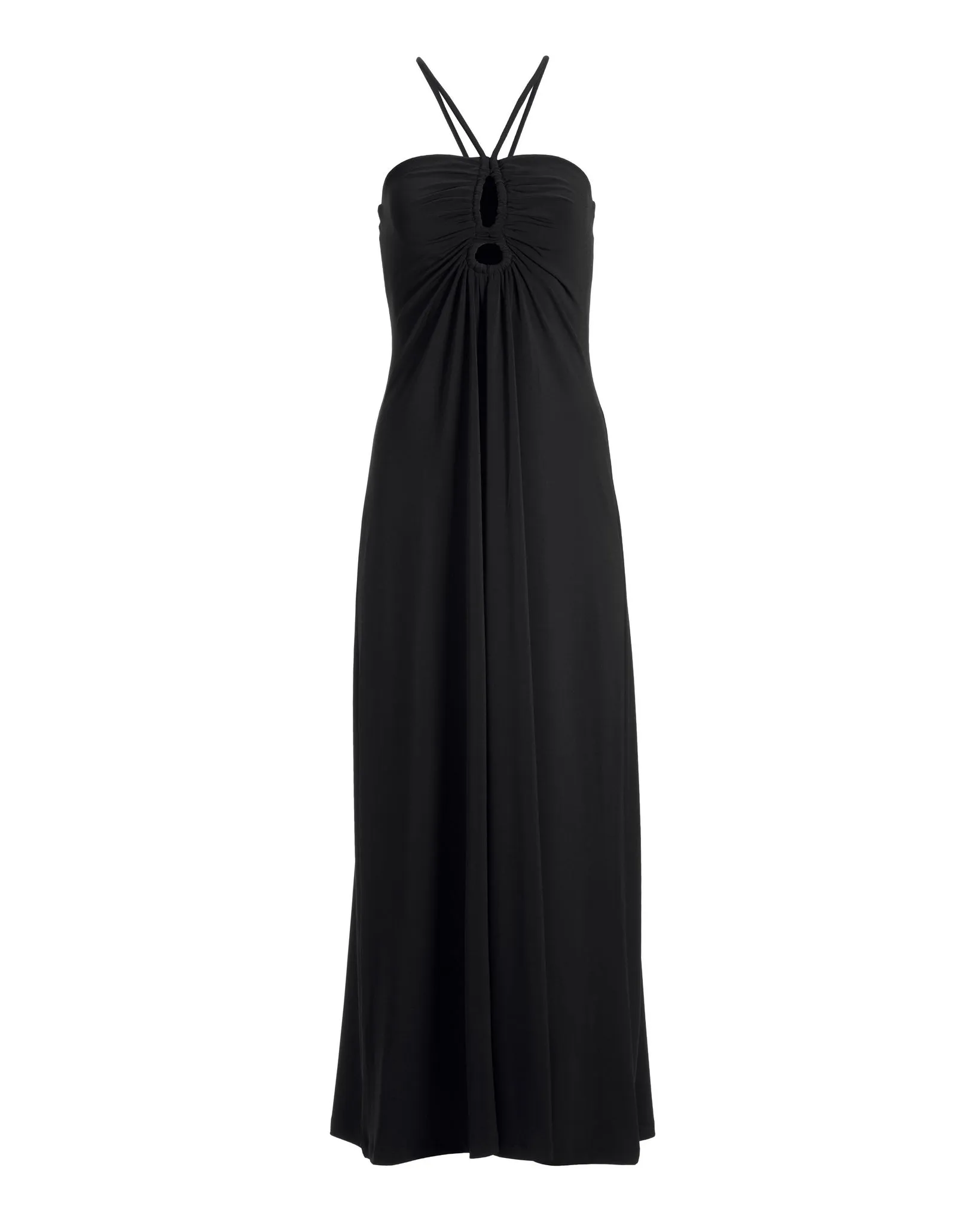 Keyhole Halter Maxi Dress Black