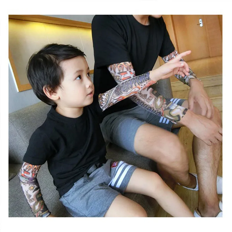 Kids Black Long Sleeves Shirts Tattoo Girls Boys  - 126