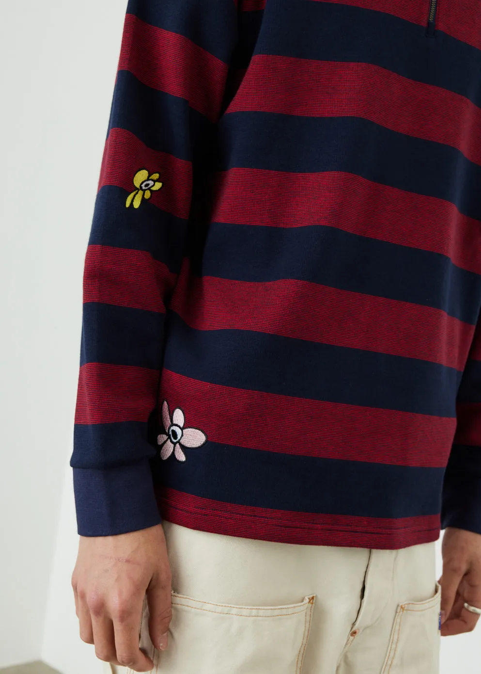 Meadow Zip Up Long Sleeve Polo