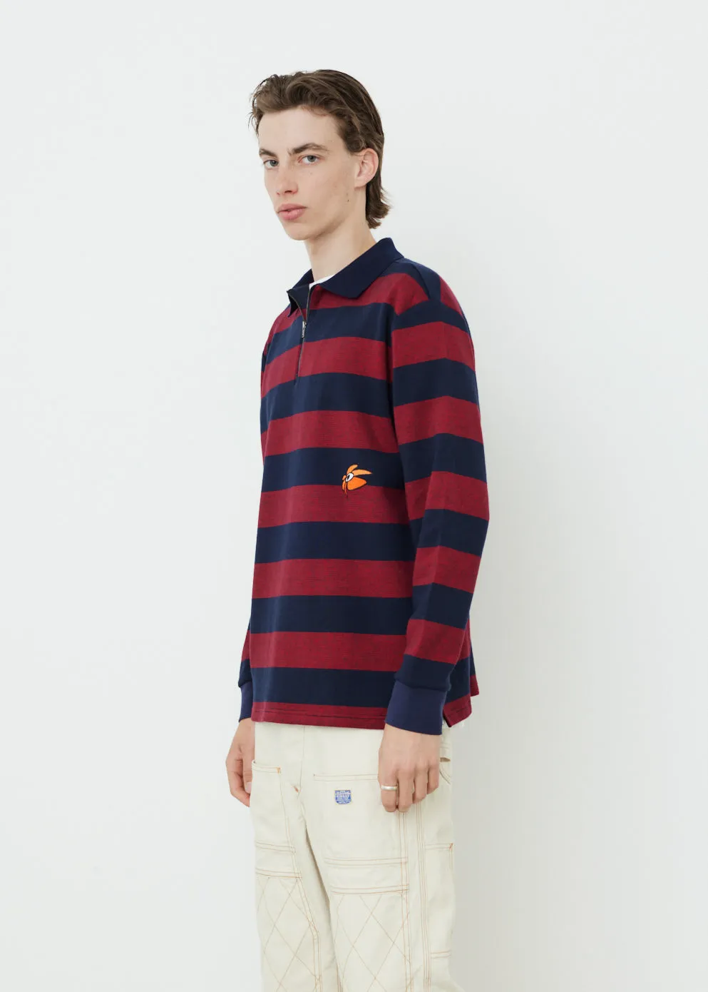 Meadow Zip Up Long Sleeve Polo
