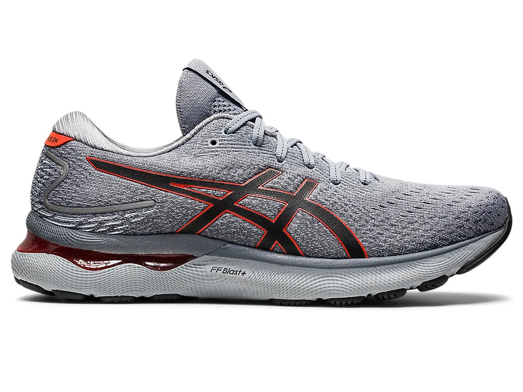 Men's Asics Gel-Nimbus 24, Sheet Rock/Cherry Tomato, 7 2E Wide