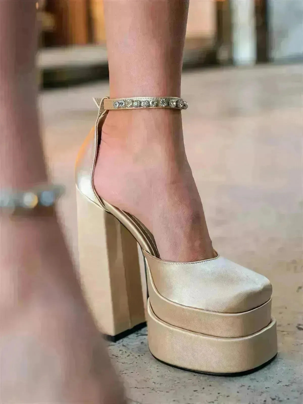 New Fashion 14cm Block Heel Platform chunky Heels for Women  model