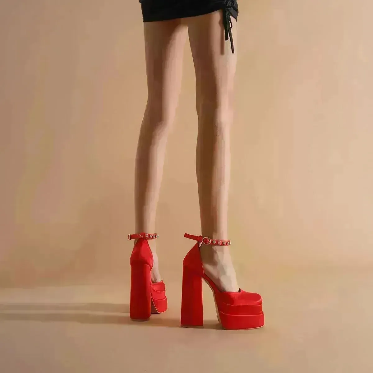 New Fashion 14cm Block Heel Platform chunky Heels for Women  model