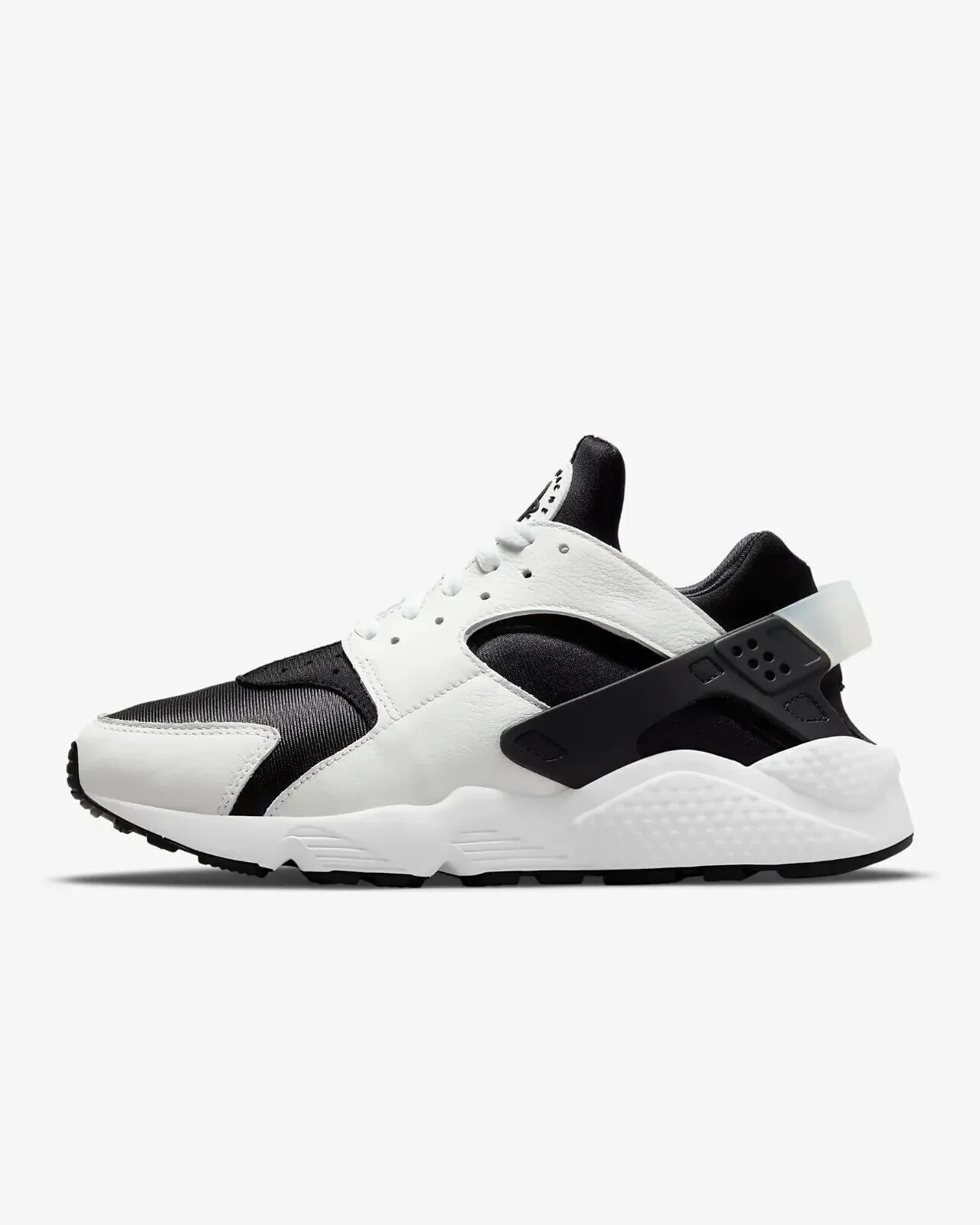 Nike Air Huarache DD1068-001 Mens Black White Leather Running Sneaker Shoes D122