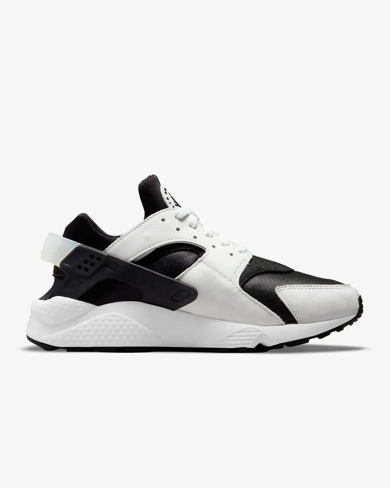 Nike Air Huarache DD1068-001 Mens Black White Leather Running Sneaker Shoes D122