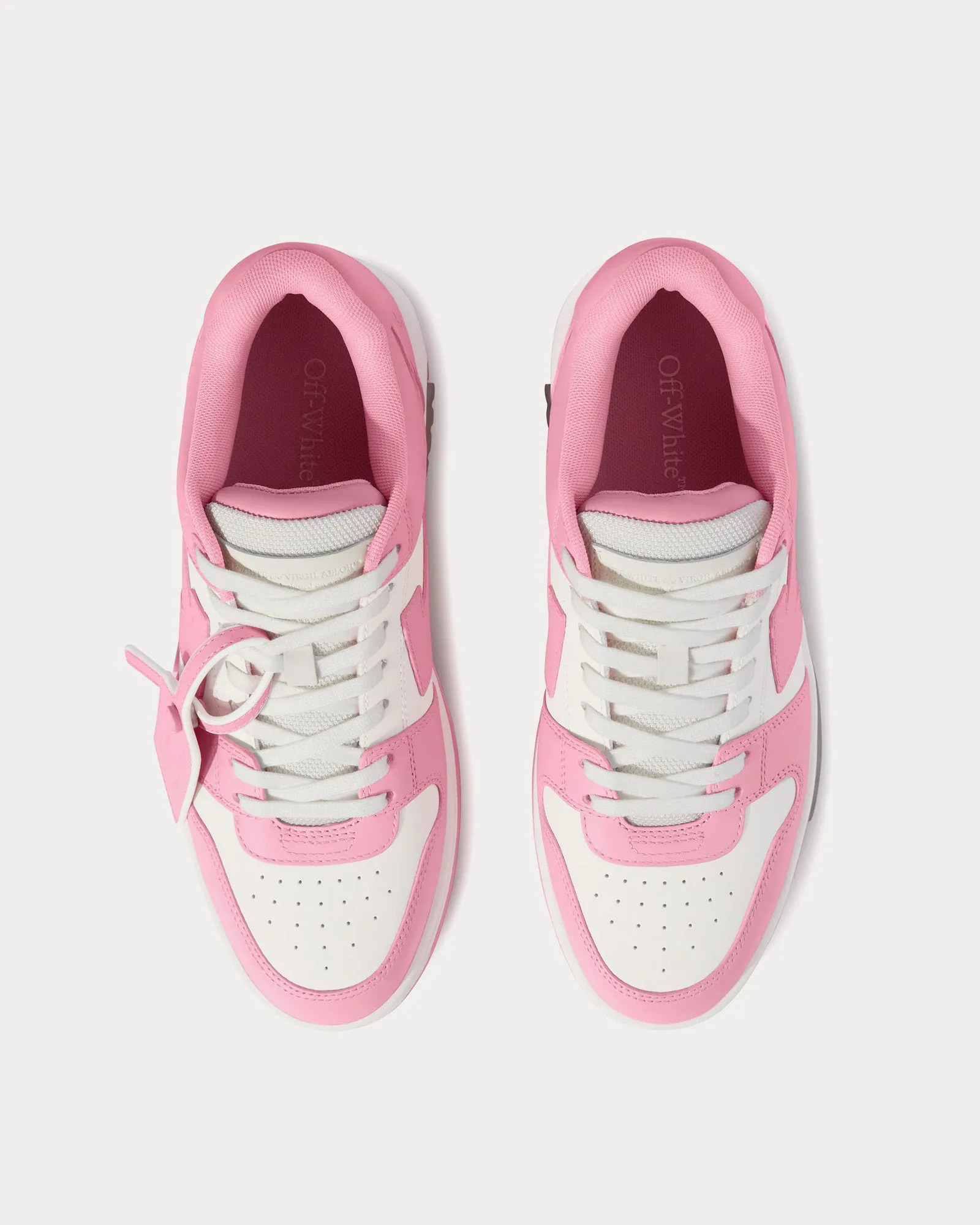 Out Of Office Leather Rose Pink / White Low Top Sneakers