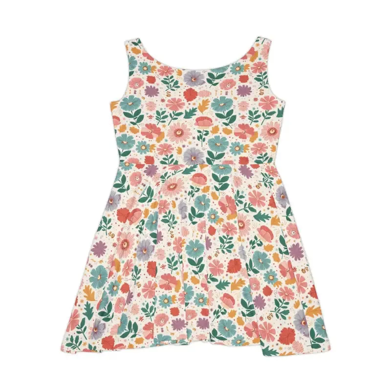 Pastel Flowers Skater Dress for Effortless Style