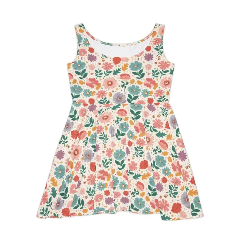 Pastel Flowers Skater Dress for Effortless Style
