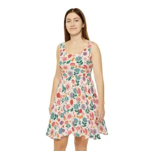 Pastel Flowers Skater Dress for Effortless Style