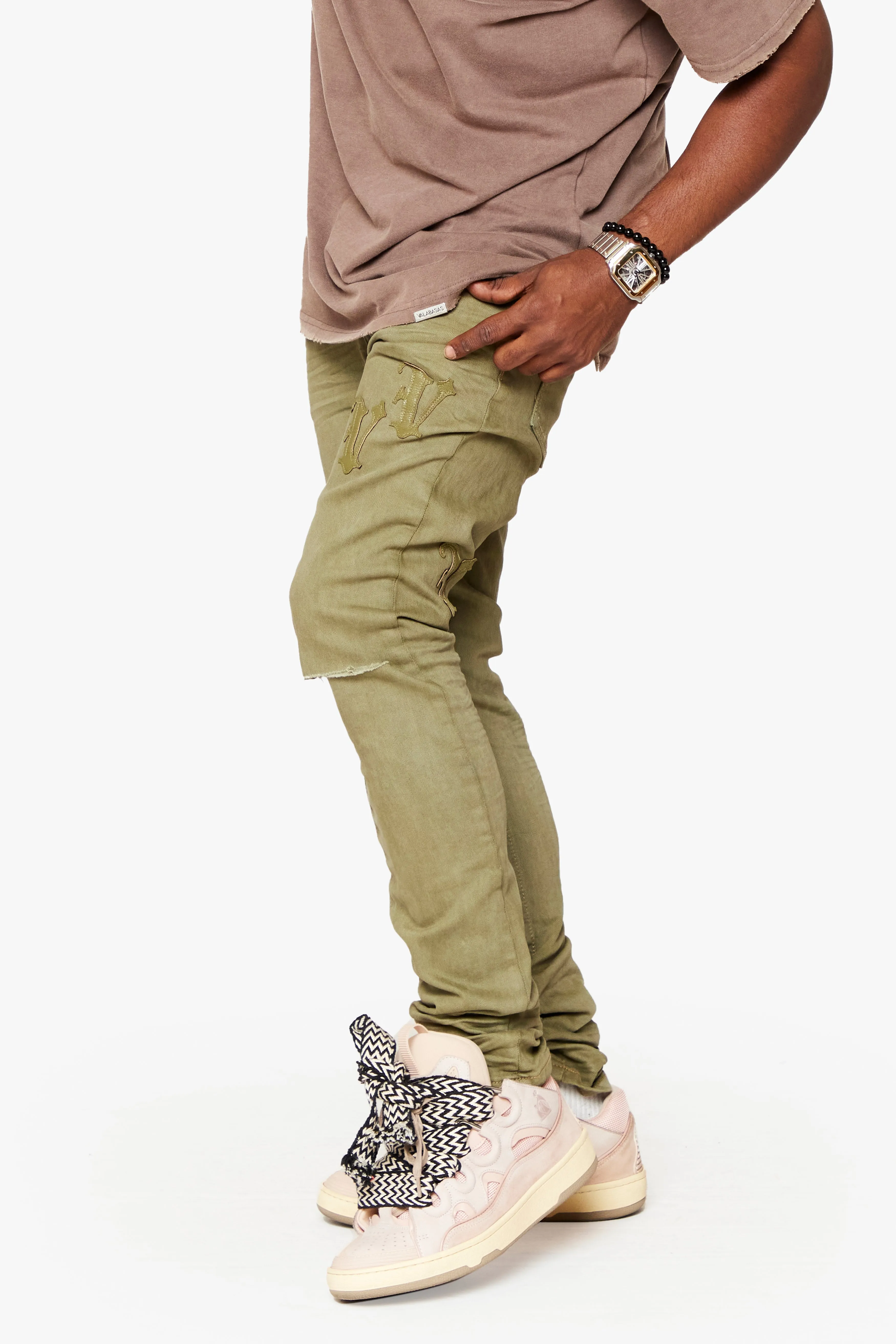 "NIMBUS" OLIVE GREEN SKINNY JEAN