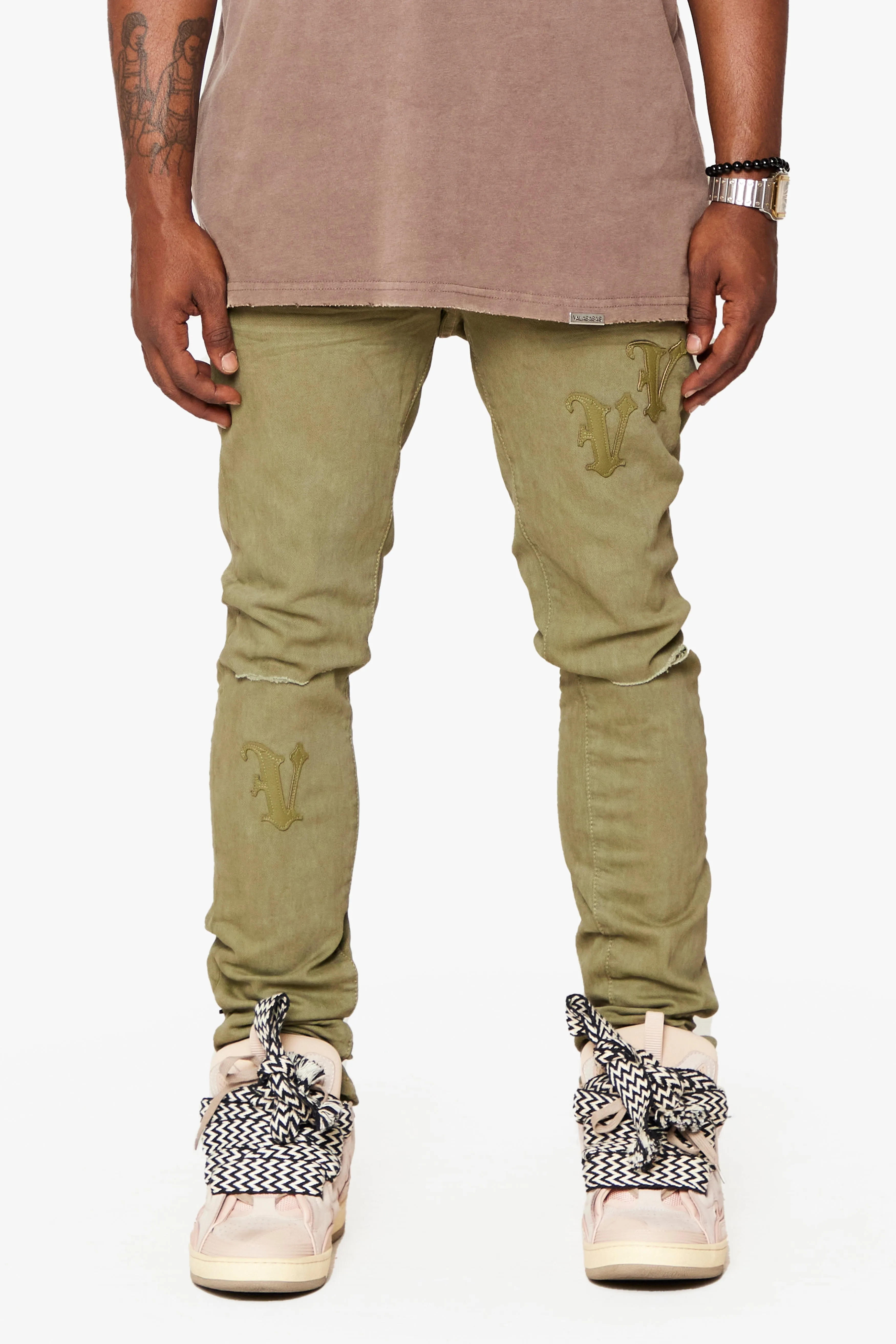 "NIMBUS" OLIVE GREEN SKINNY JEAN