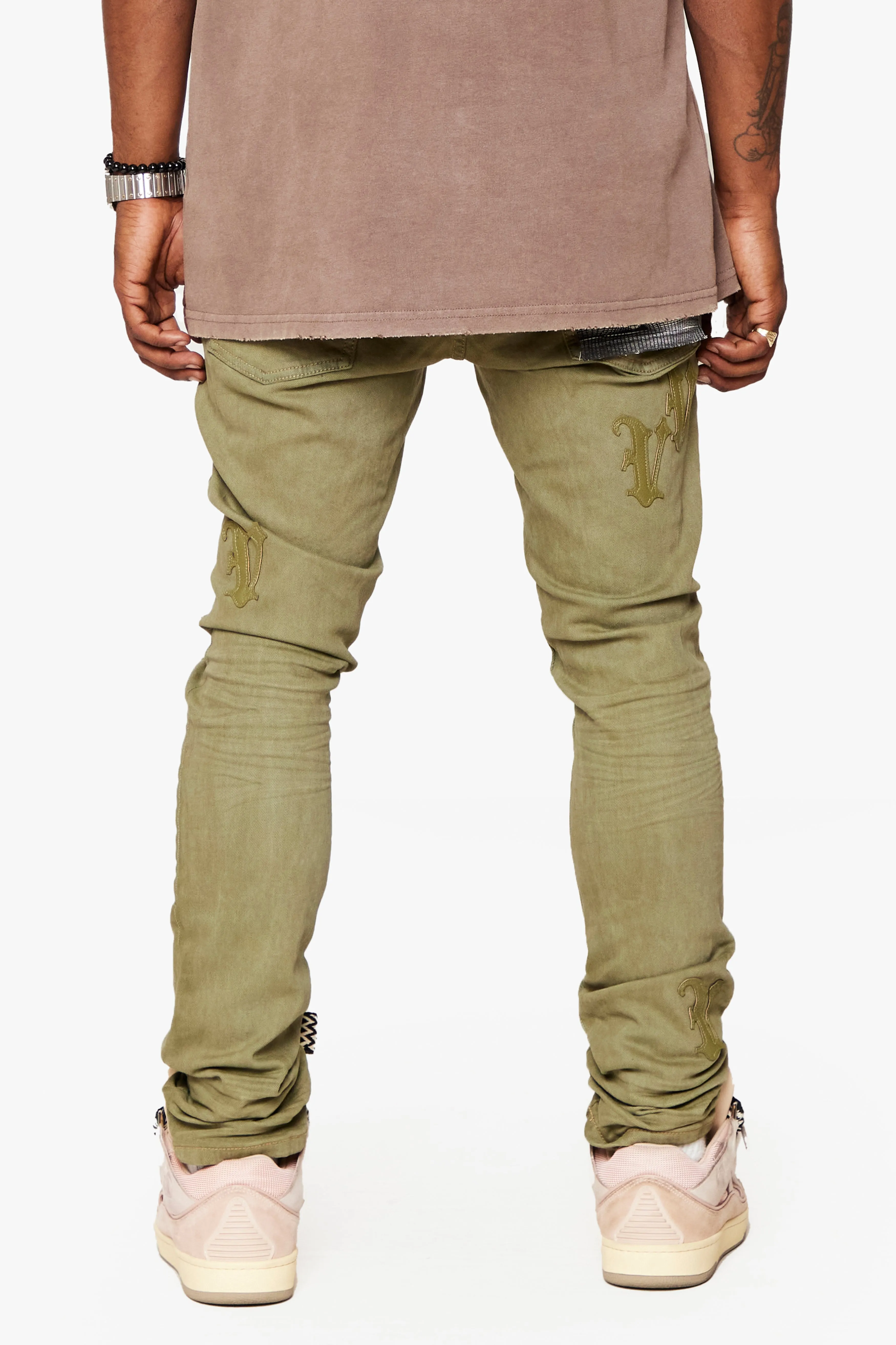 "NIMBUS" OLIVE GREEN SKINNY JEAN
