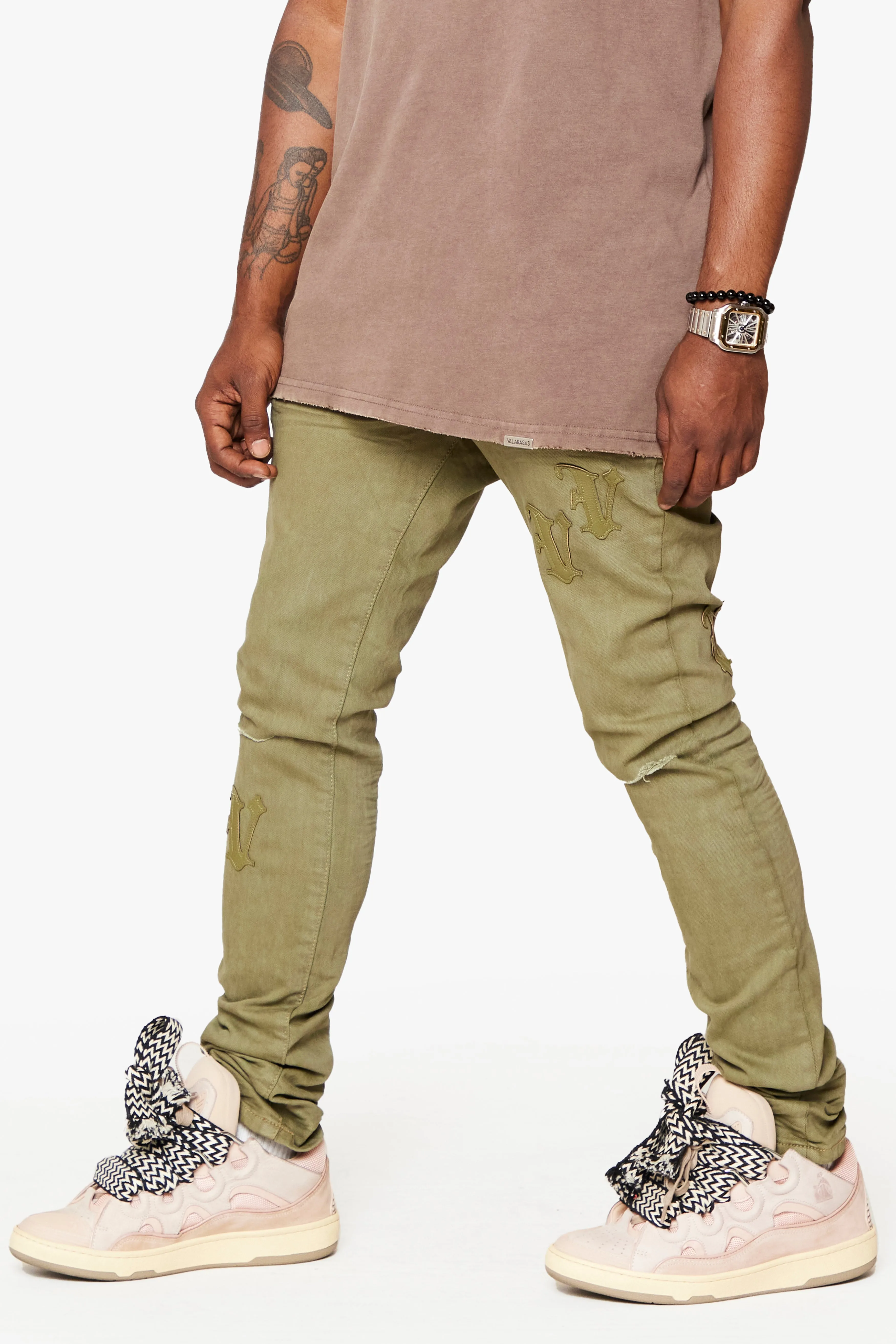 "NIMBUS" OLIVE GREEN SKINNY JEAN