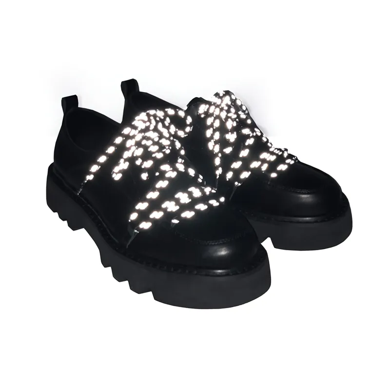 Reflective Shoes For Men Of Thick Heel Flatforms / Stylish Casual Footwear
