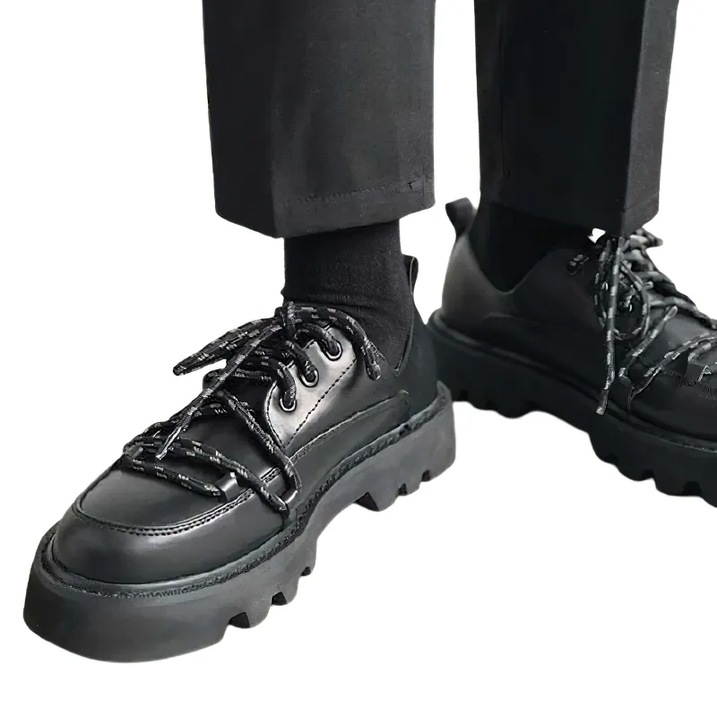 Reflective Shoes For Men Of Thick Heel Flatforms / Stylish Casual Footwear