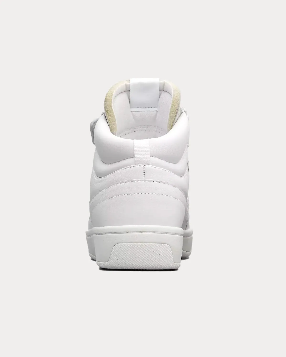 Retro Court Strap Leather White High Top Sneakers
