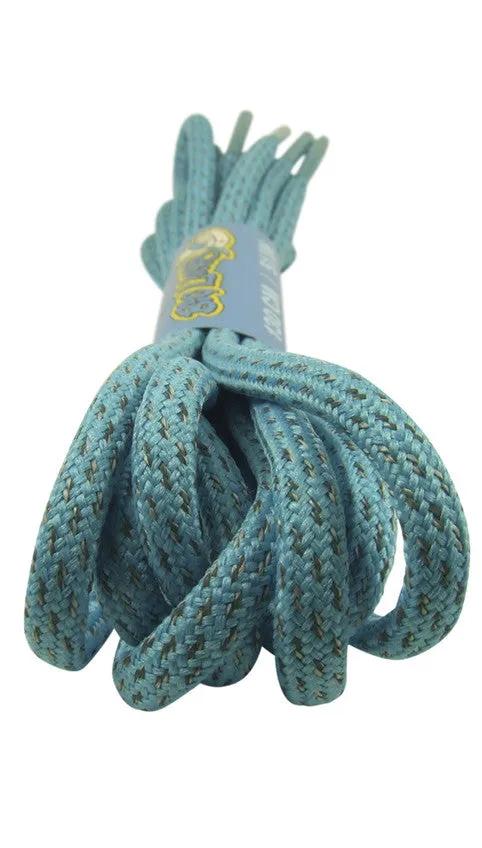 Rope Style Round Reflective Light Blue Laces - 5mm wide