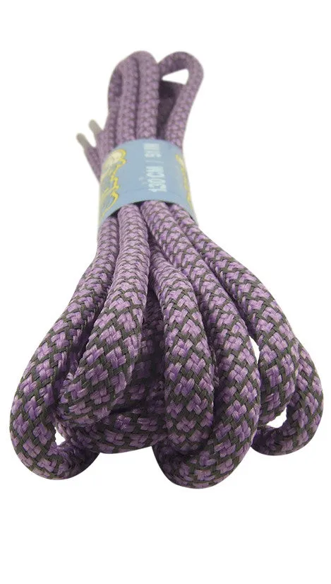 Rope Style Round Reflective Lilac Laces - 5mm wide