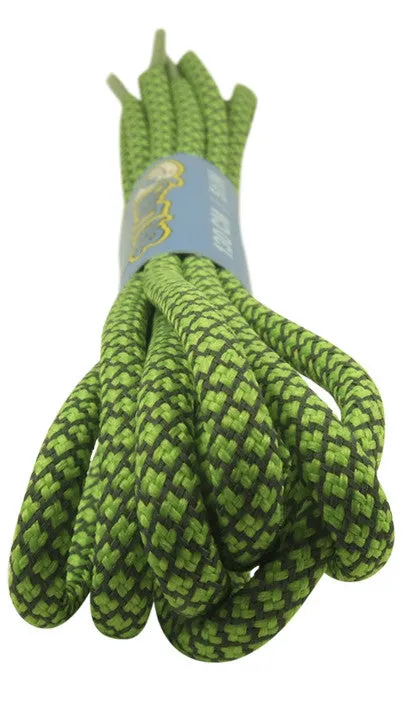 Rope Style Round Reflective Neon Green Laces - 5mm wide
