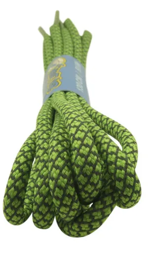 Rope Style Round Reflective Neon Green Laces - 5mm wide