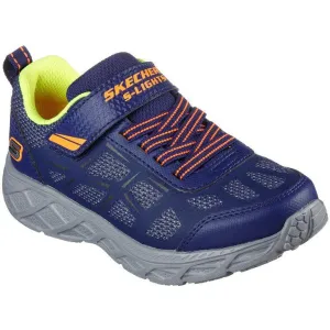 Skechers Boys Trainer S Lights Dynamic Flash Rezlur Navy/Orange