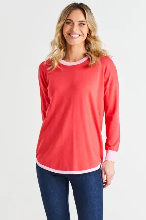 Sophie Knit Jumper Pink Tipping