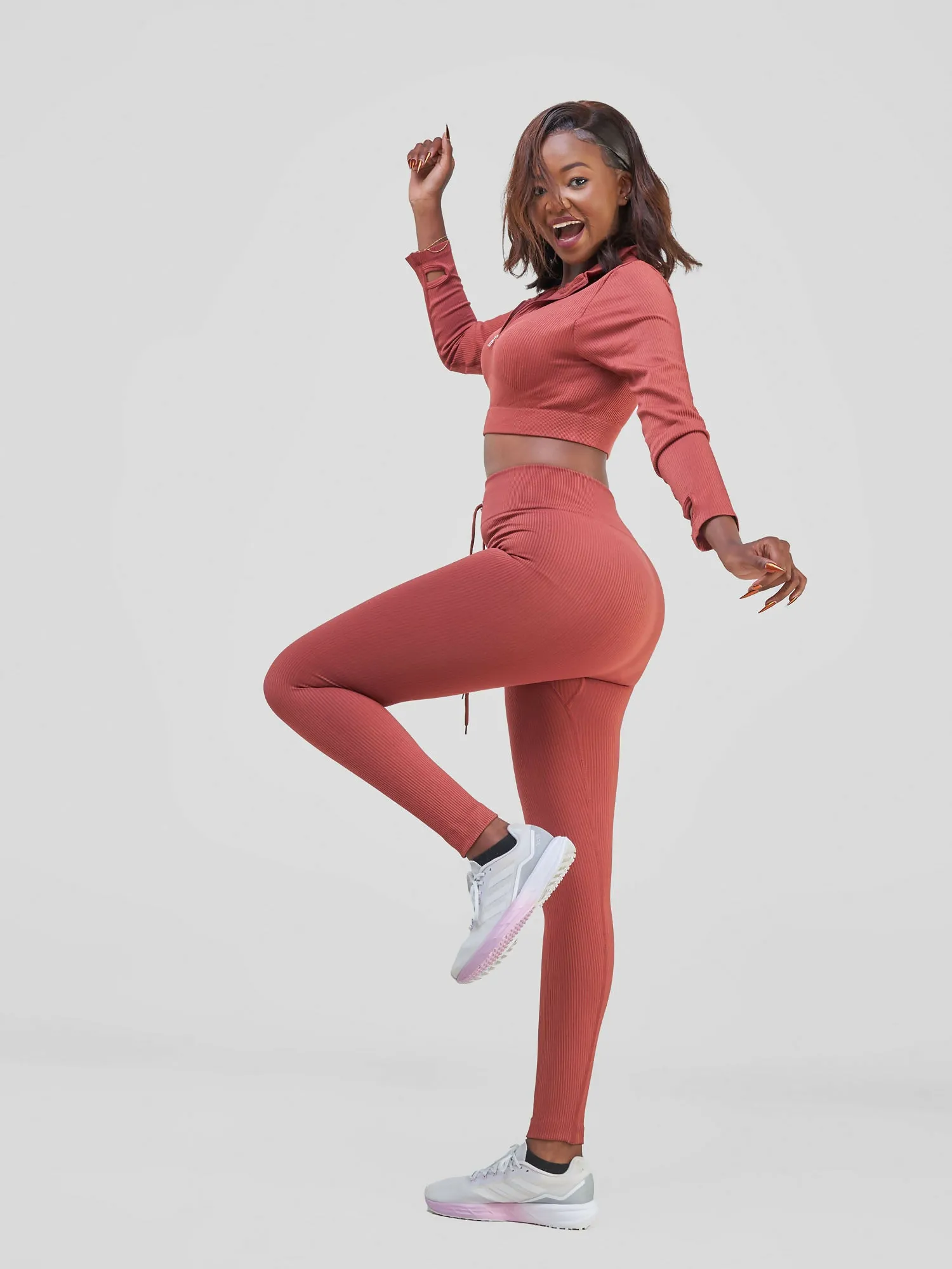Stylish Sisters Gym Activewear Set - Brown
