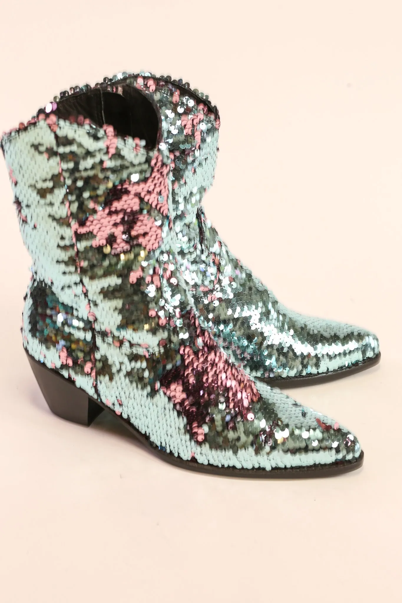 TWO TONE SEQUIN BOOTS TAHSI