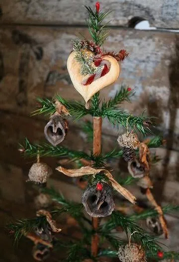 Unusual Antique Crock with Decorated Feather Tree