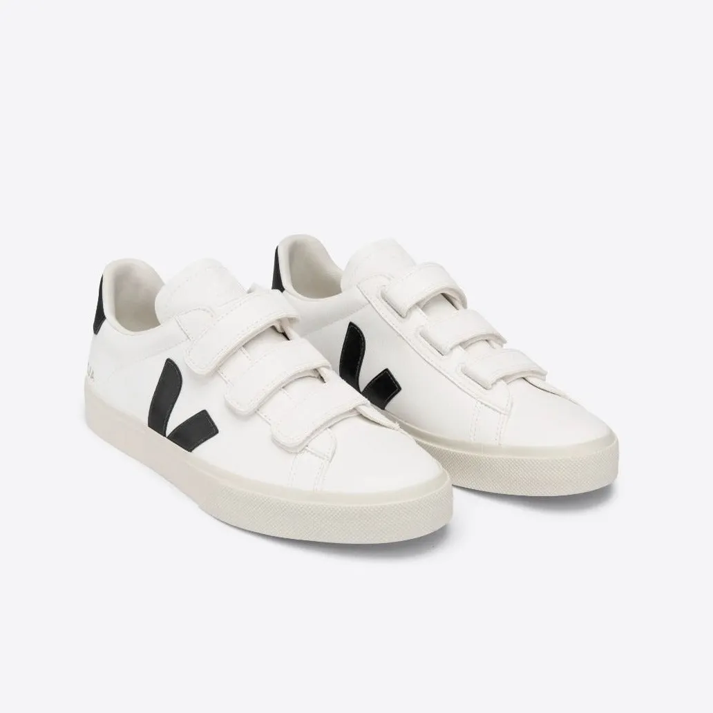 VEJA Recife Velcro Sneakers Chromefree Leather  | White Black