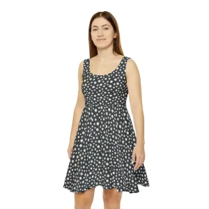 Vibrant Orange Flower Pattern Skater Dress