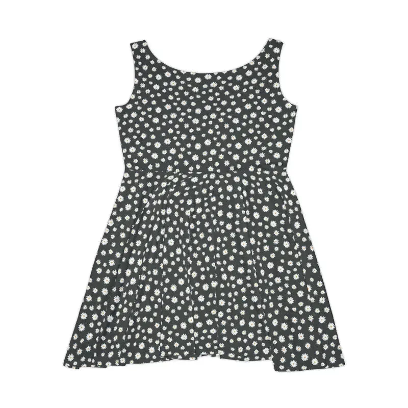 Vibrant Orange Flower Pattern Skater Dress