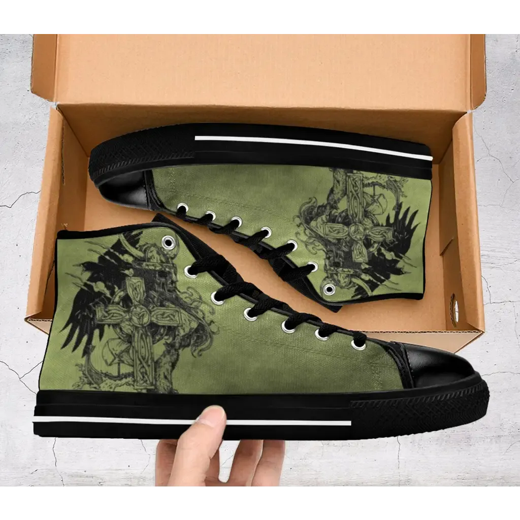 Viking Pride Nordic Mythology Shoes High Top Sneakers for Kids and Adults