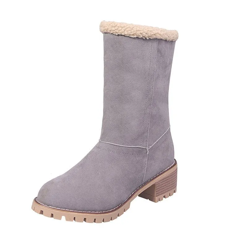 Women's Boots Short Solid Color Snow Boots