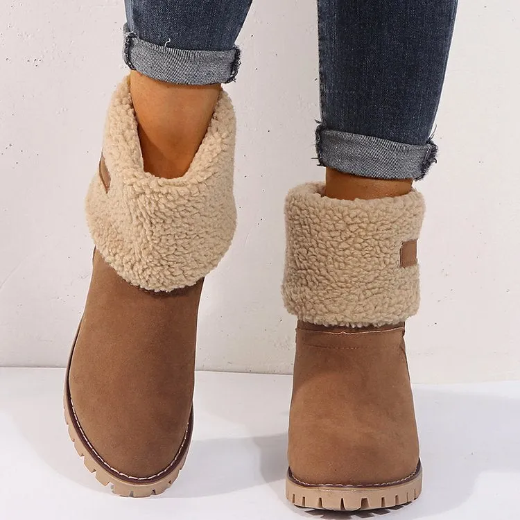 Women's Boots Short Solid Color Snow Boots