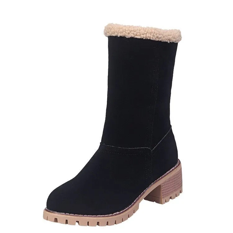 Women's Boots Short Solid Color Snow Boots