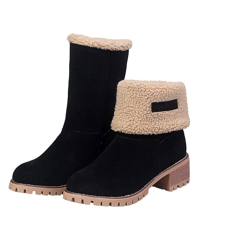 Women's Boots Short Solid Color Snow Boots