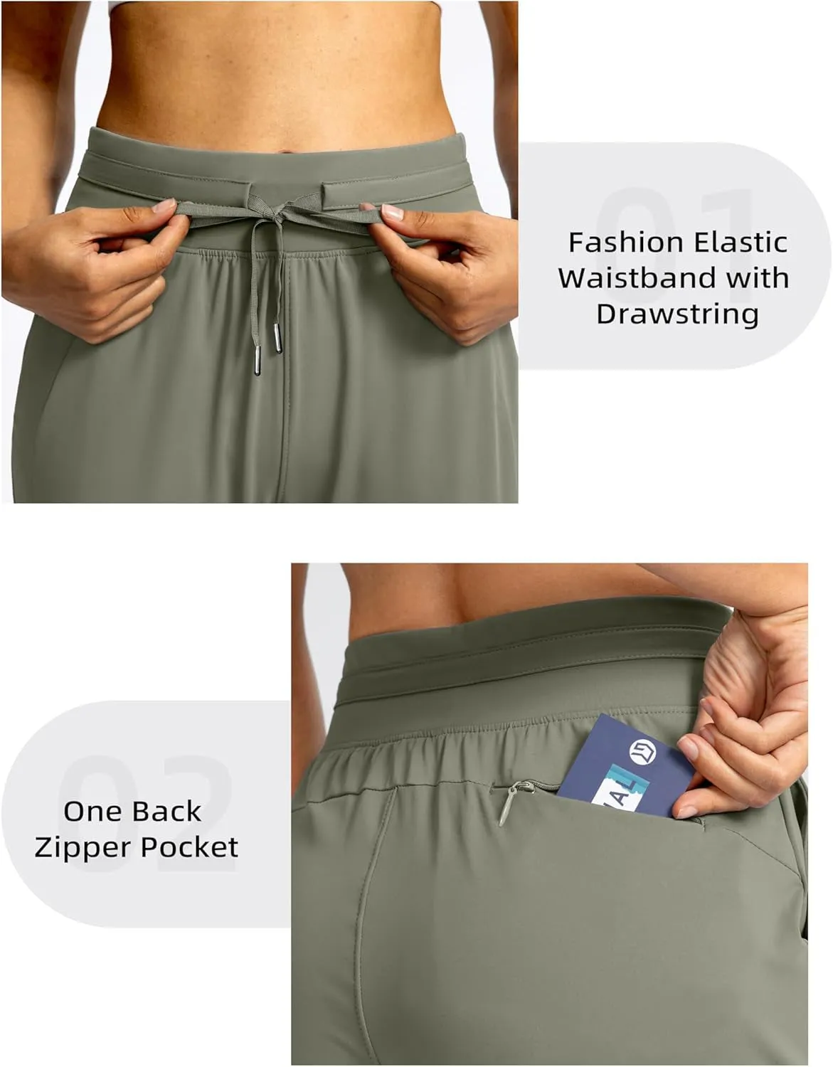 Women'S Joggers Pants with Zipper Pockets High Waisted Athletic Tapered Sweatpants for Women Workout Lounge