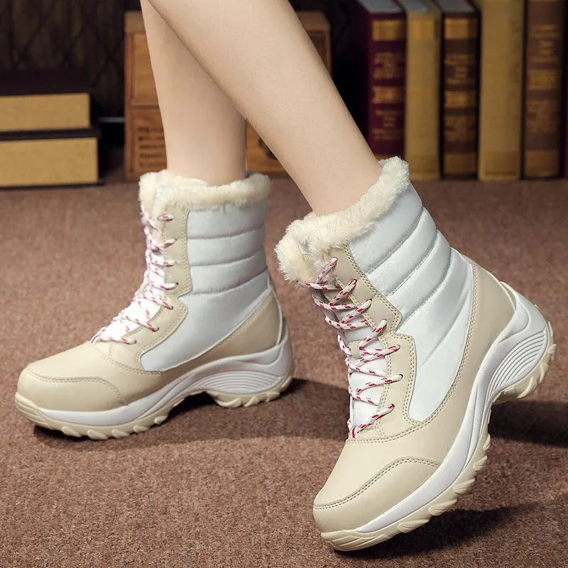 Women's Waterproof Plush-Lined Winter Snow Boots