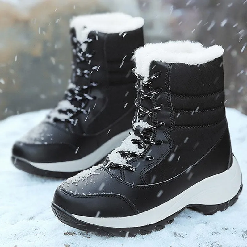 Women's Waterproof Plush-Lined Winter Snow Boots