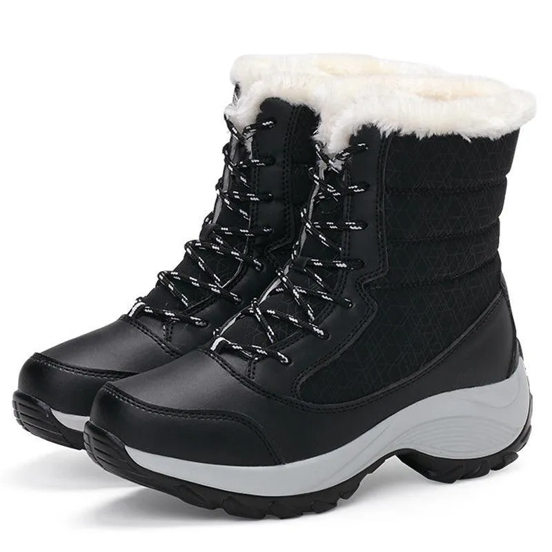 Women's Waterproof Plush-Lined Winter Snow Boots