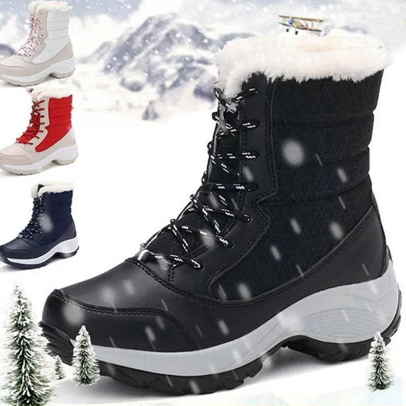 Women's Waterproof Plush-Lined Winter Snow Boots
