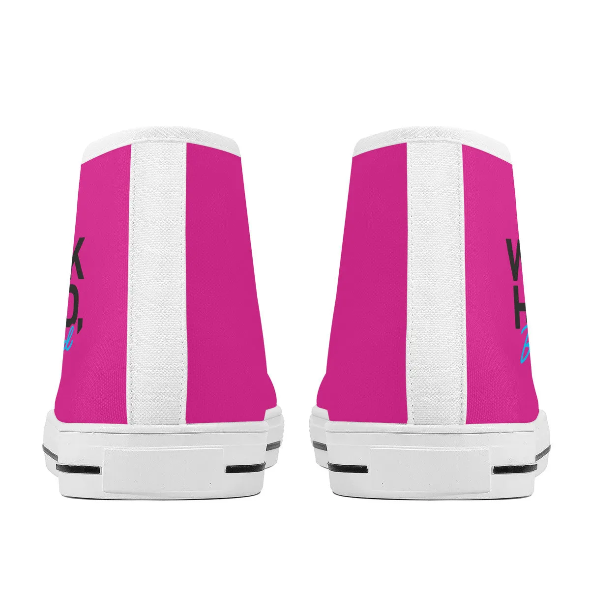 Work Hard Be Kind - Pink Converse Style High Tops