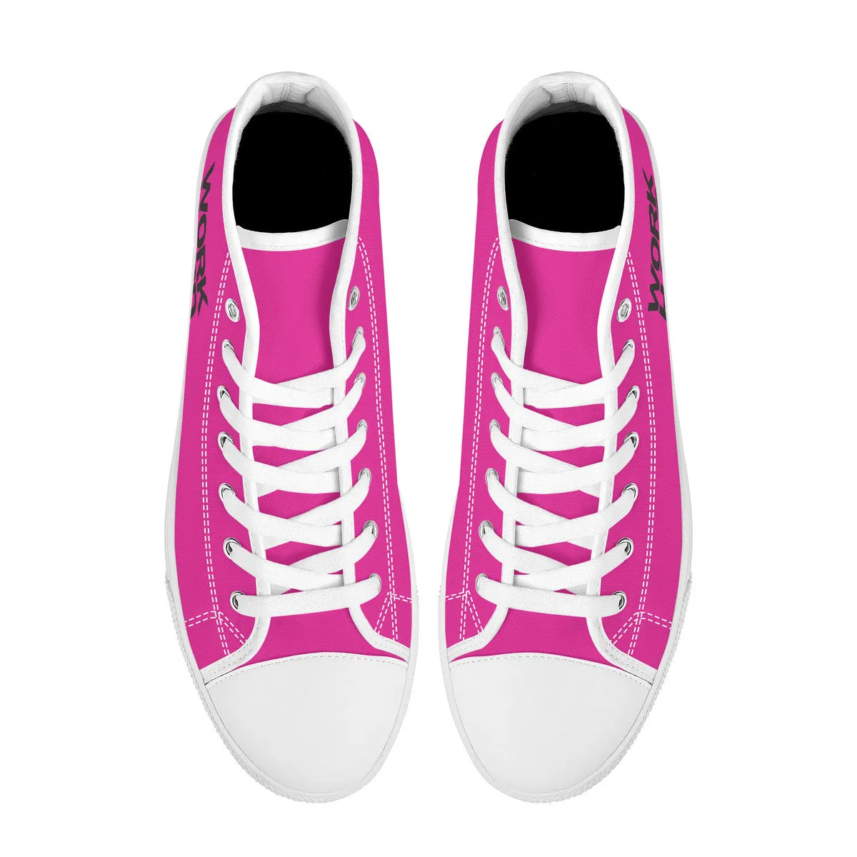 Work Hard Be Kind - Pink Converse Style High Tops