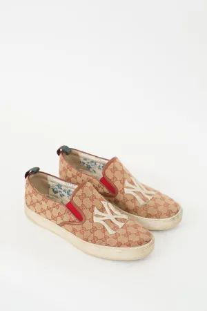 X MLB Brown GG Canvas Monogram NY Yankees Sneaker